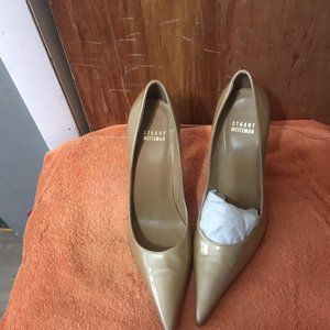 Stuart Weitzman Tan Patent  4" Heel  EUC  Sz 7.5M
